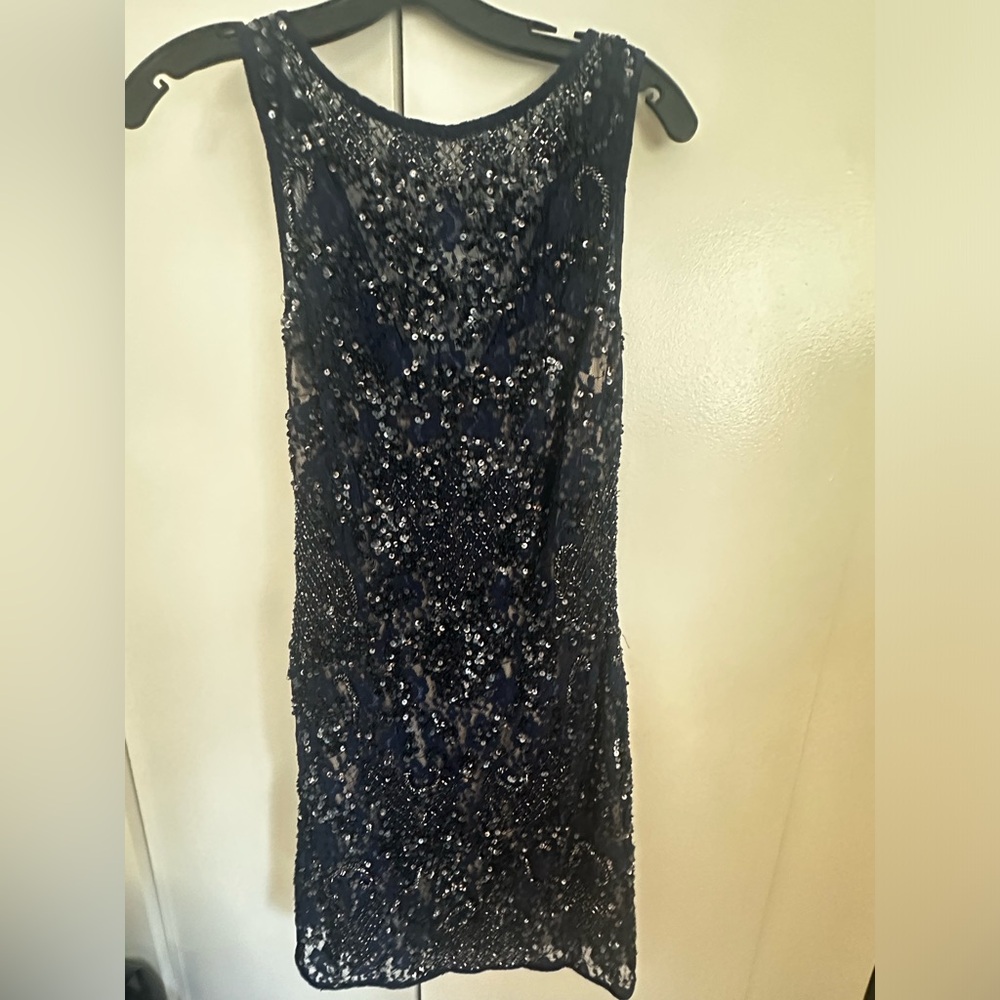 Aidan Mattox - navy sequin - mini formal dress. Size 6